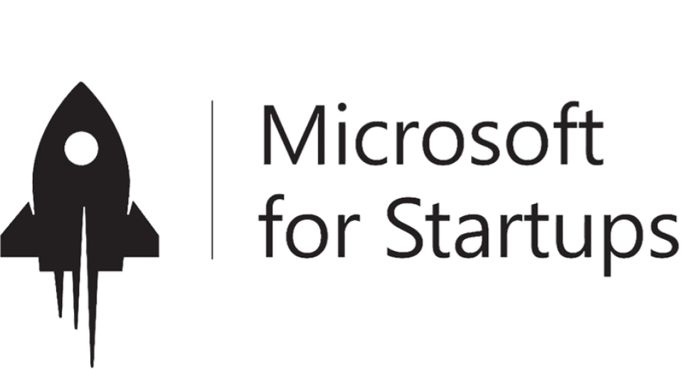 Microsoft for Startups logo featuring a rocket icon alongside the company name